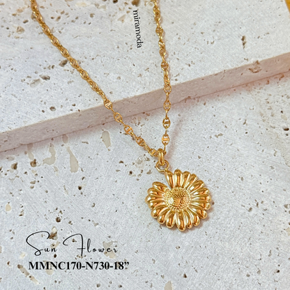 N730 Sunflower Pendant Necklace