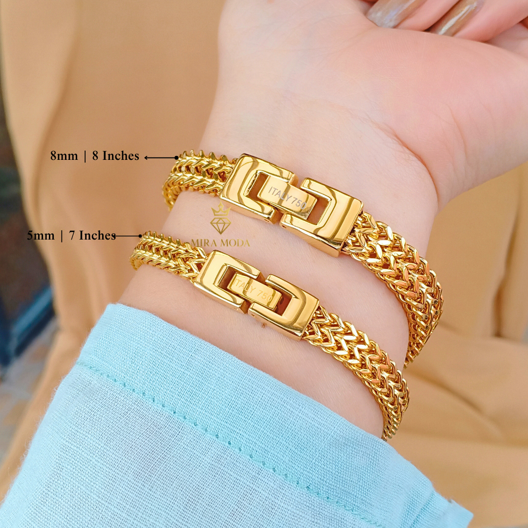 [MIRA MODA] B580 Classic Franco Foxtail Link Bracelet