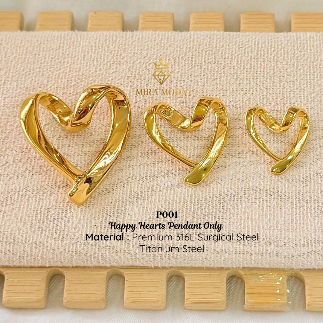 [MIRA MODA] P001 Happy Open Heart Pendant Only
