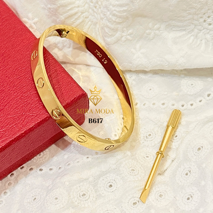 B617 Trendy  Screw Love Bangle 7mm | MIRA MODA