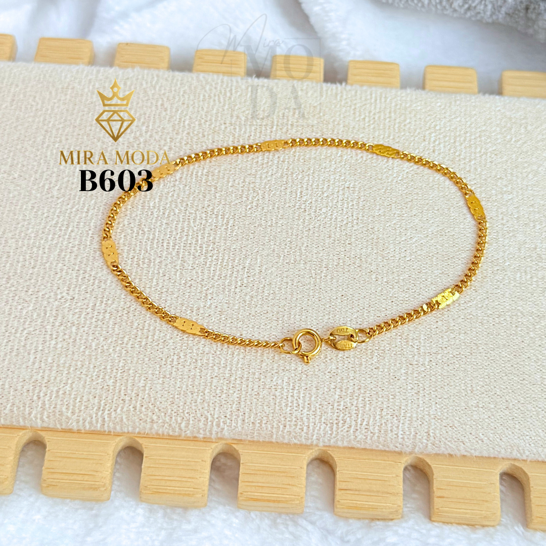 B603 Anklet Gold Plated Bracelet Hypoallergenic Tarnish-Resistant Water-Safe Jewelry for Men & Women | MIRA MODA