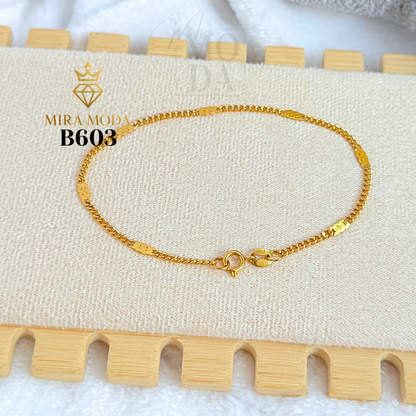 B603 Anklet Gold Plated Bracelet Hypoallergenic Tarnish-Resistant Water-Safe Jewelry for Men & Women | MIRA MODA