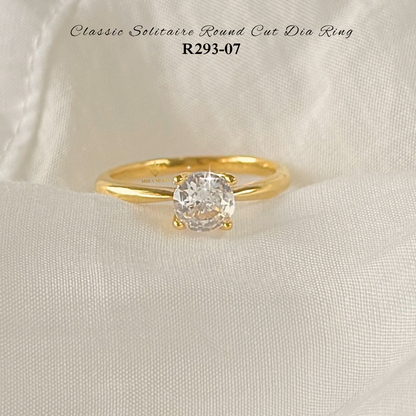 [MIRA MODA] R293 Classic Round Cut Dia Solitaire Engagement Ring