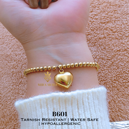 B601 Vintage Heart  Bubble Bracelet Hypoallergenic Tarnish-Resistant Water-Safe Jewelry for Men & Women | MIRA MODA