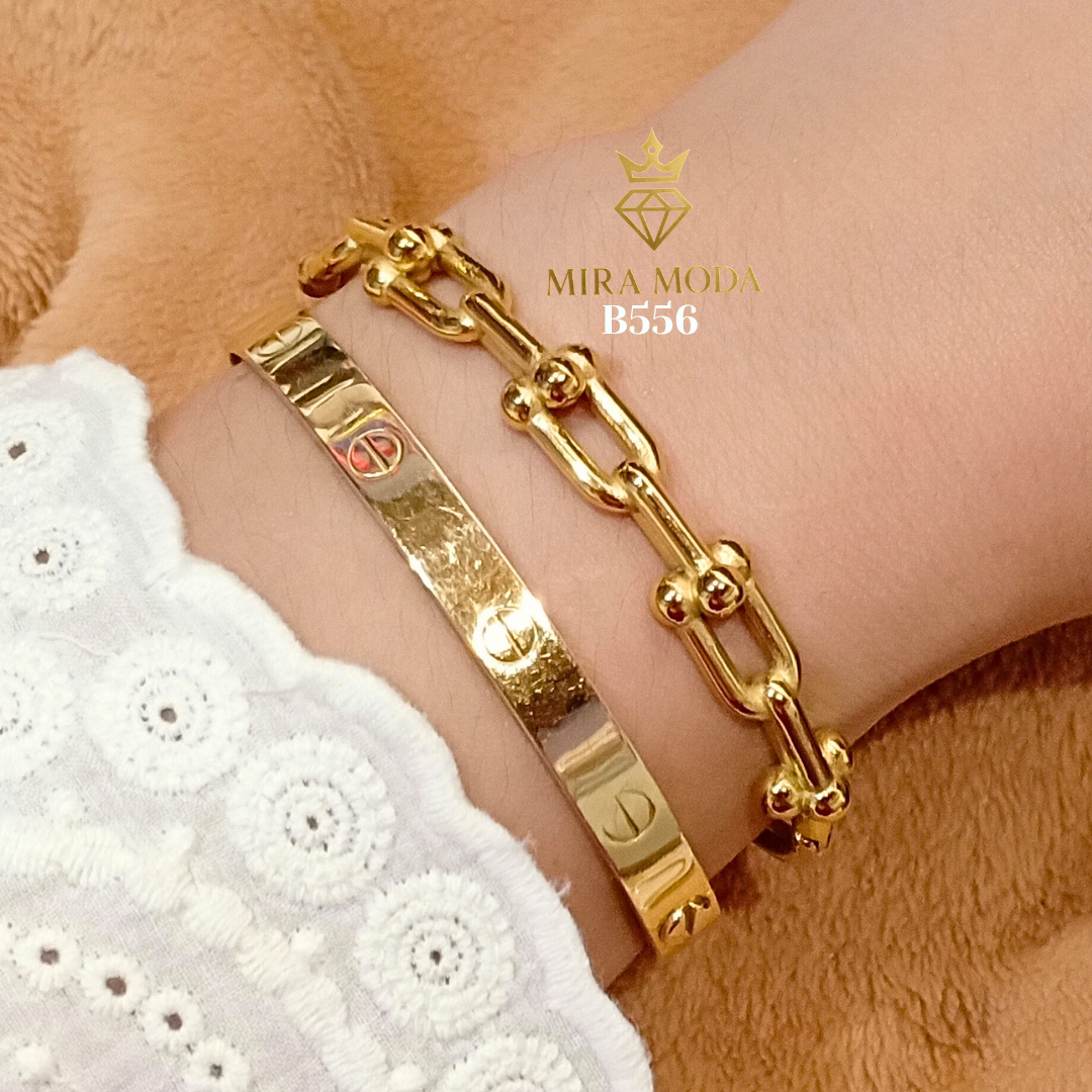 B556 Trendy U Shape Hardware Bangle 18cm | MIRA MODA