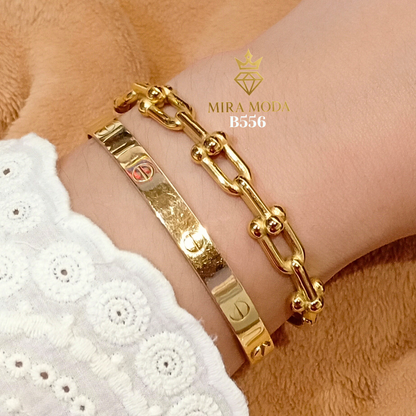 B556 Trendy U Shape Hardware Bangle 18cm | MIRA MODA