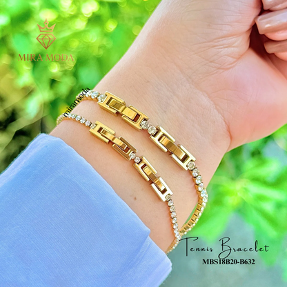 B632 Luxury Aesthetic Tennis Bracelet ✨ Tarnish Resistant Hypoallergenic | MIRA MODA