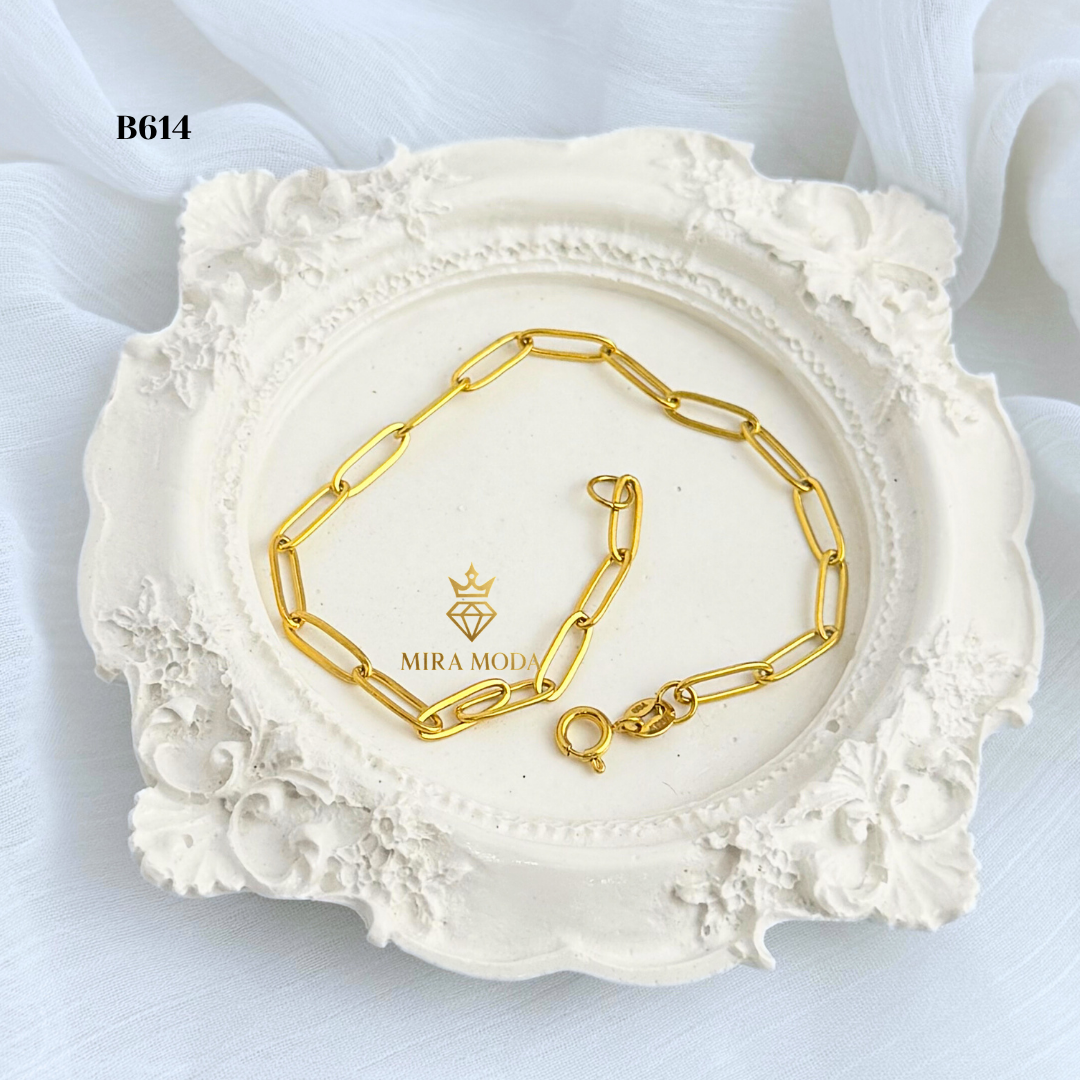 B614 Paper Clip Link  Bracelet | MIRA MODA