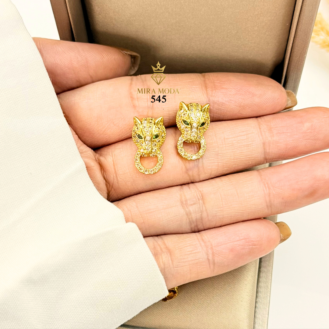 545  Exquisite Panther Head Earrings Stud Earrings for Women | MIRA MODA