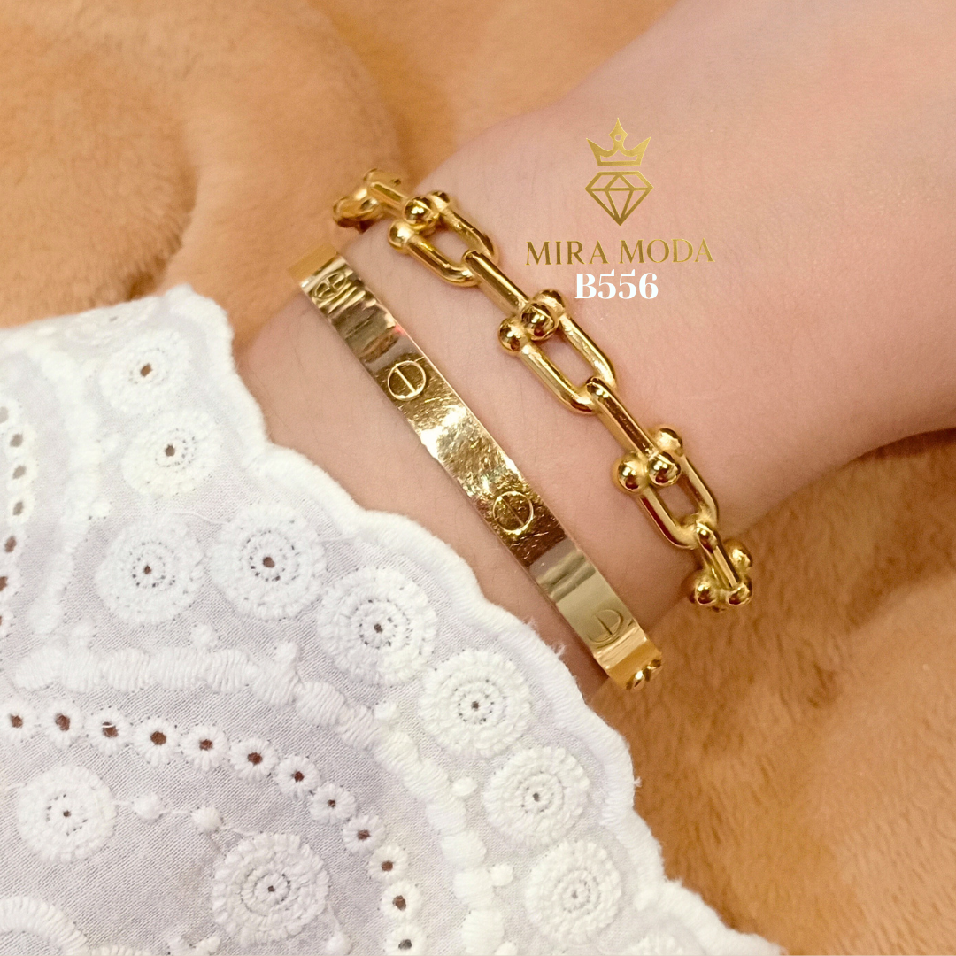 B556 Trendy U Shape Hardware Bangle 18cm | MIRA MODA