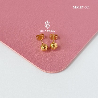 601-Diamond Cut Ball Stud Earrings