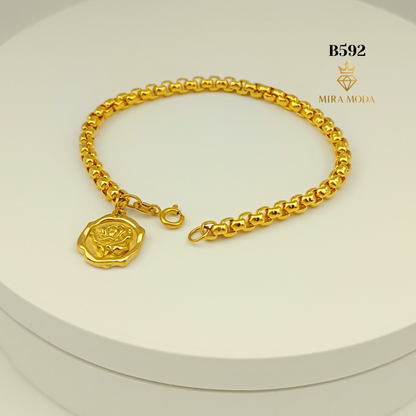B592 – Lucky Rose Charm Bracelet | MIRA MODA