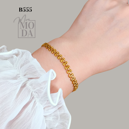 Prosperity Leaf Motif Palay Bracelet-B555