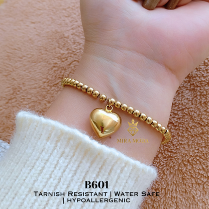 B601 Vintage Heart  Bubble Bracelet Hypoallergenic Tarnish-Resistant Water-Safe Jewelry for Men & Women | MIRA MODA