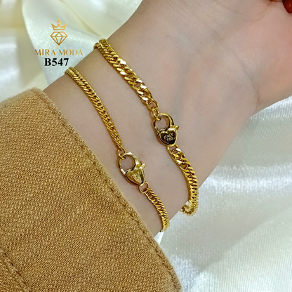 B547 HEART LOCK Japan Cut Daily Gold Plated Bracelet SOLD SEPARATELY Tarnish Resistant Hypoallergenic Not Pawnable | MIRA MODA