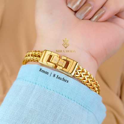 [MIRA MODA] B580 Classic Franco Foxtail Link Bracelet