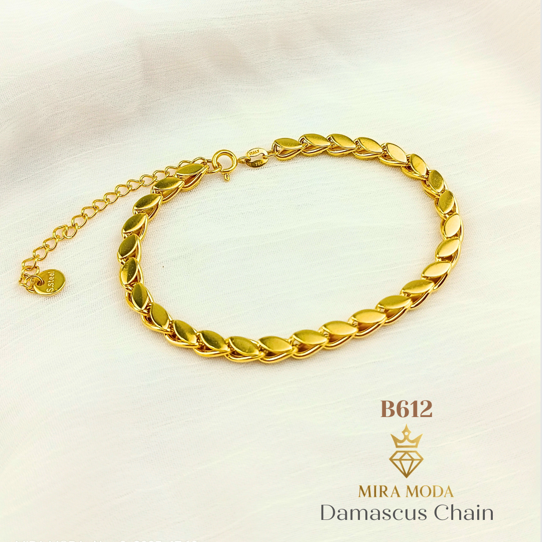 B612 Damascus 5mm Chain Italy Gold Plated Bracelet Elegant & Affordable Jewelry