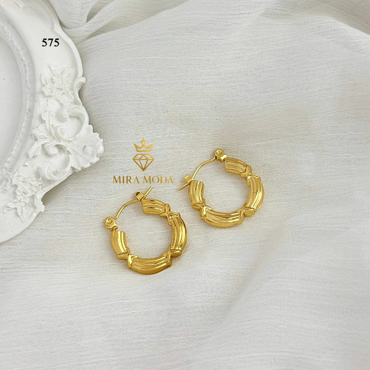575-Vintage Bamboo Style Chunky Earrings | MIRA MODA