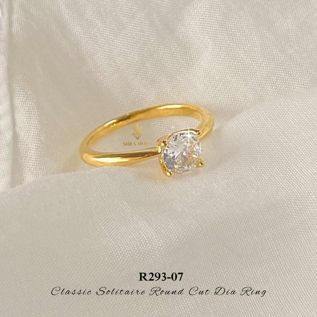 [MIRA MODA] R293 Classic Round Cut Dia Solitaire Engagement Ring