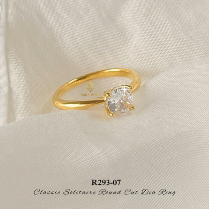[MIRA MODA] R293 Classic Round Cut Dia Solitaire Engagement Ring
