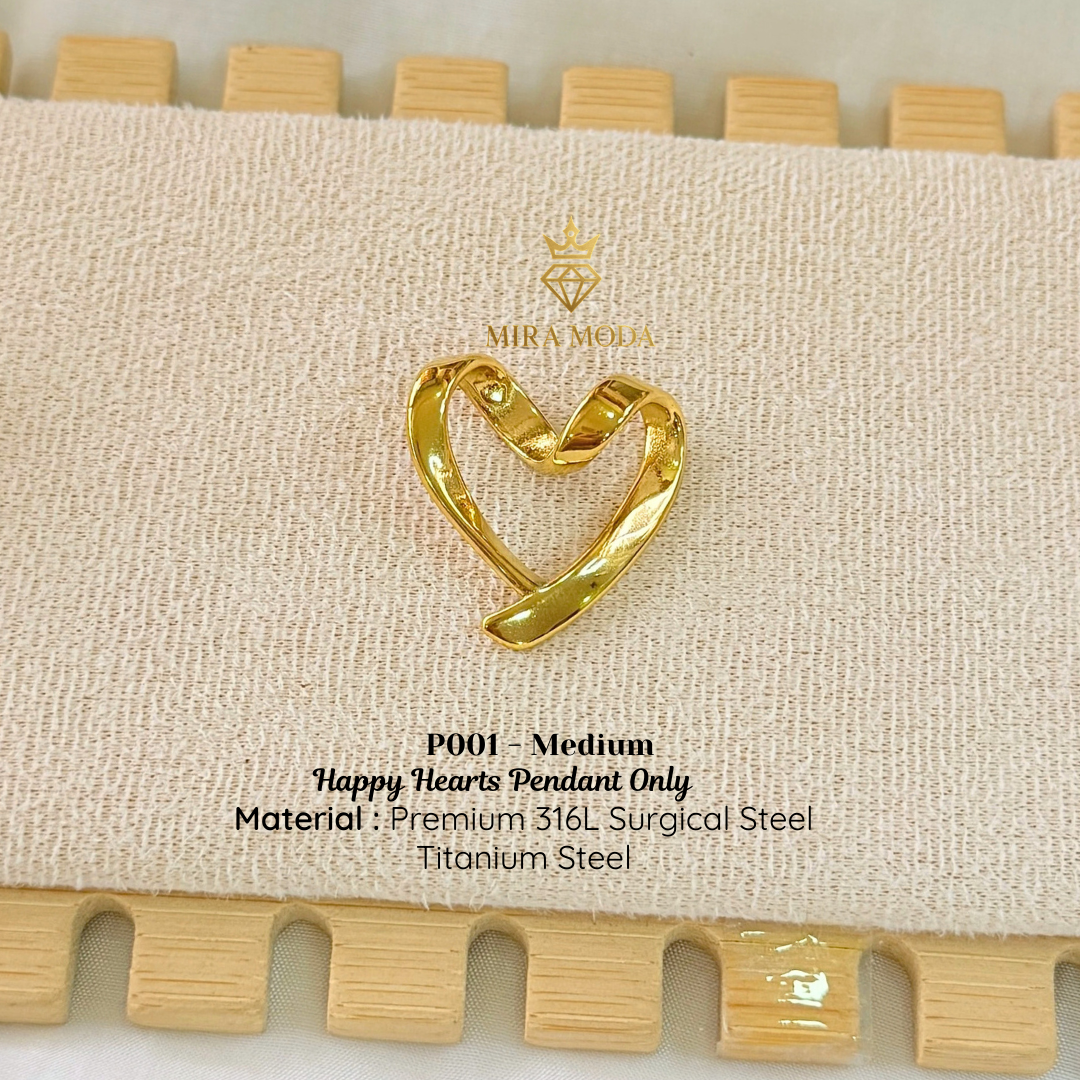 [MIRA MODA] P001 Happy Open Heart Pendant Only