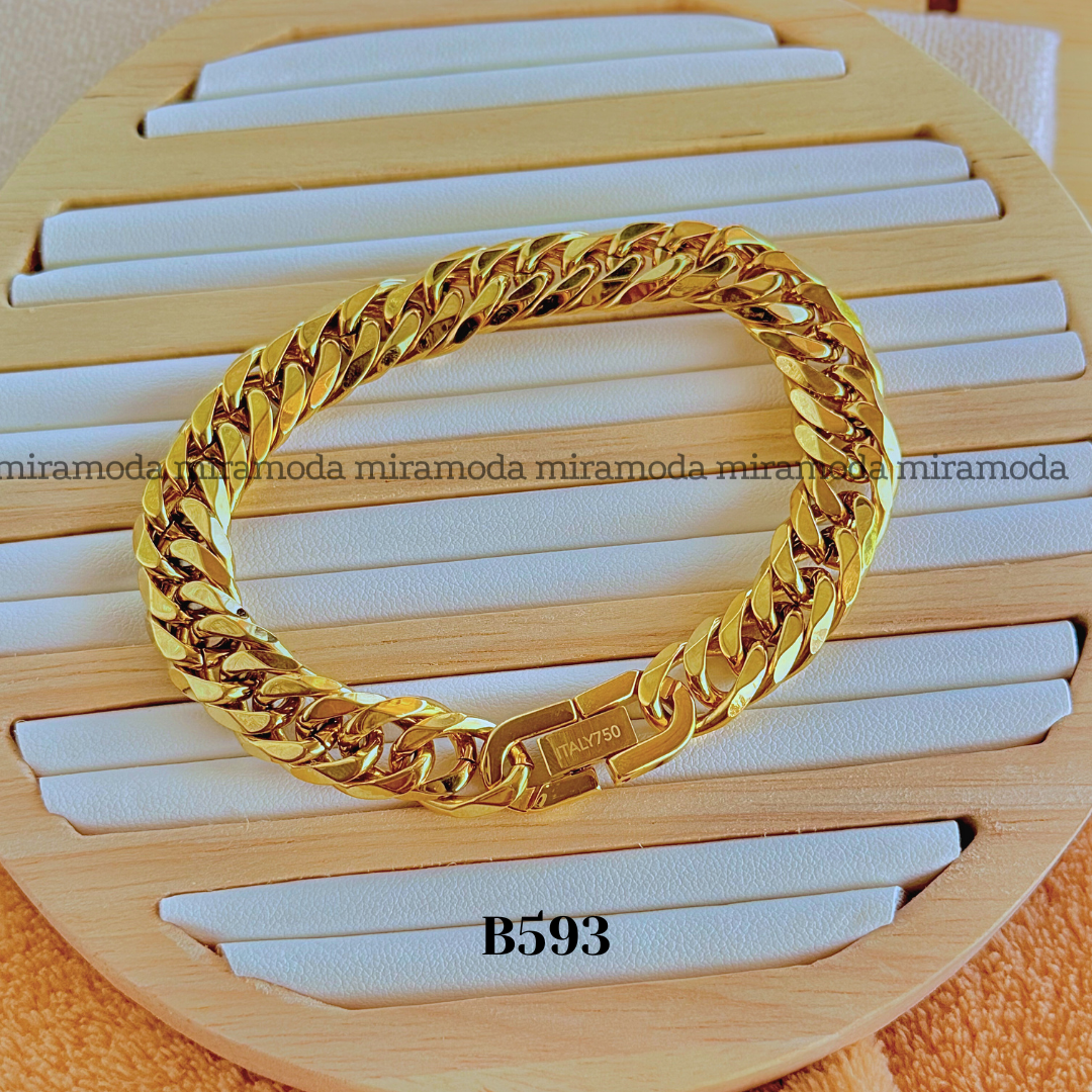 B593-Japan M Cut Clip Lock Necklace 12mm | MIRA MODA