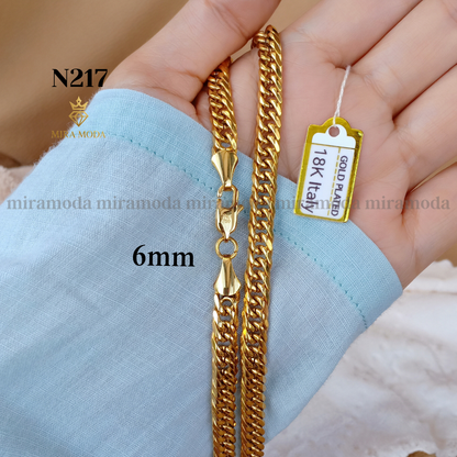 N217 Japan Cut Style Chain Italy Gold Plated Tarnish Resistant Hypoallergenic Daily Wear | MIRA MODA