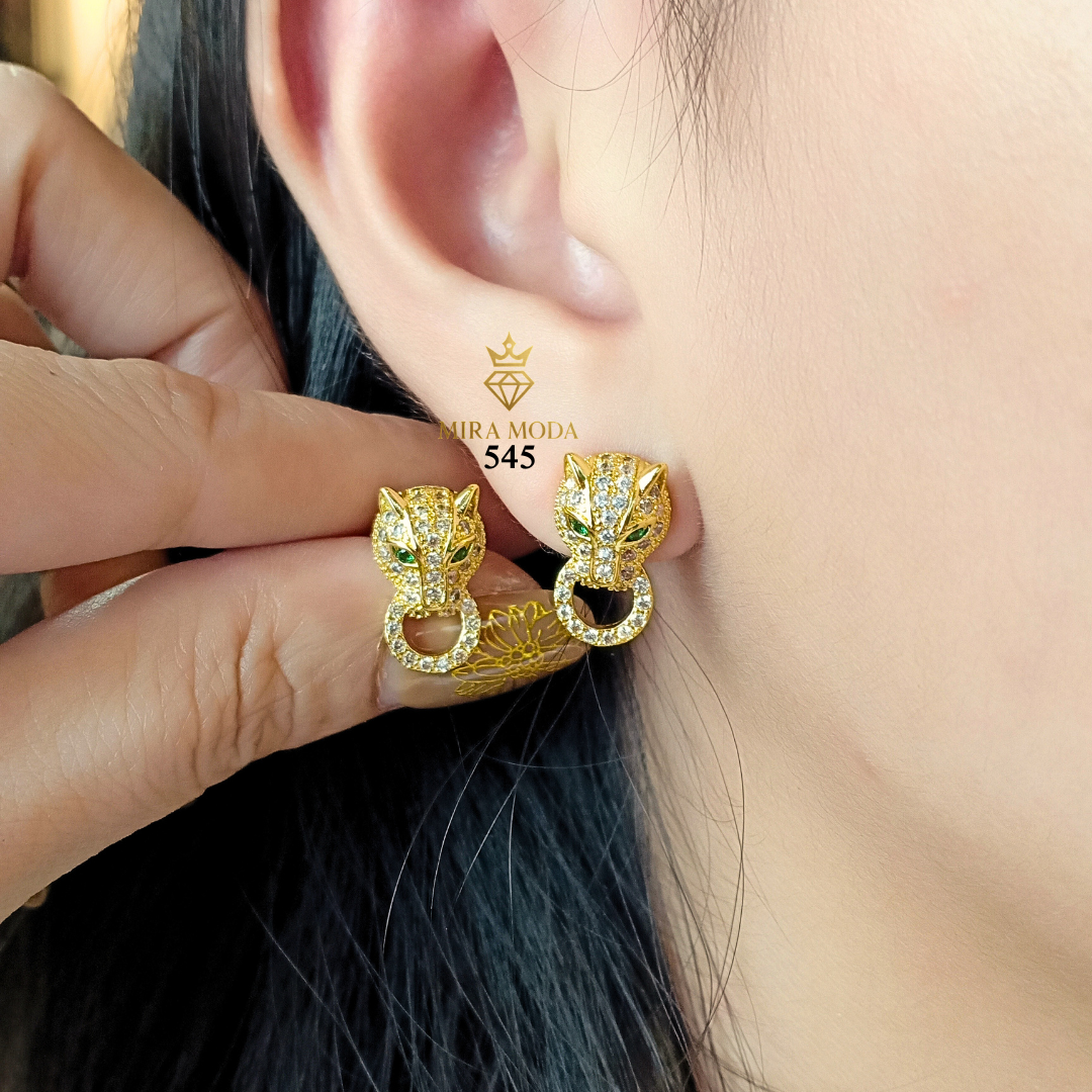 545  Exquisite Panther Head Earrings Stud Earrings for Women | MIRA MODA