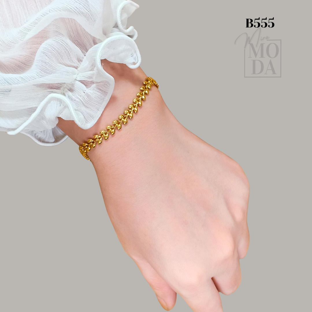 Prosperity Leaf Motif Palay Bracelet-B555