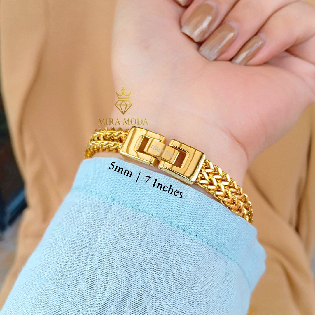 [MIRA MODA] B580 Classic Franco Foxtail Link Bracelet