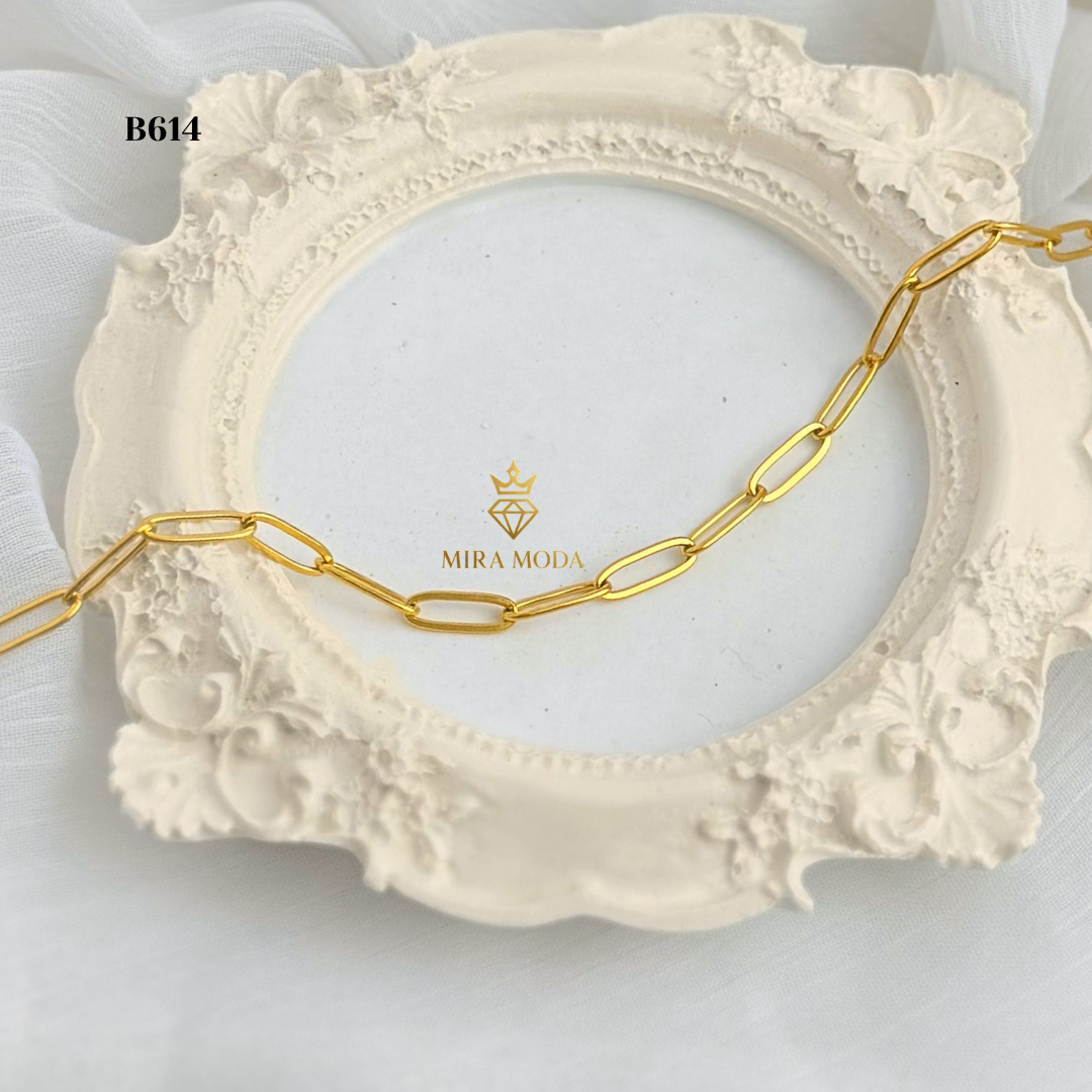 B614 Paper Clip Link  Bracelet | MIRA MODA