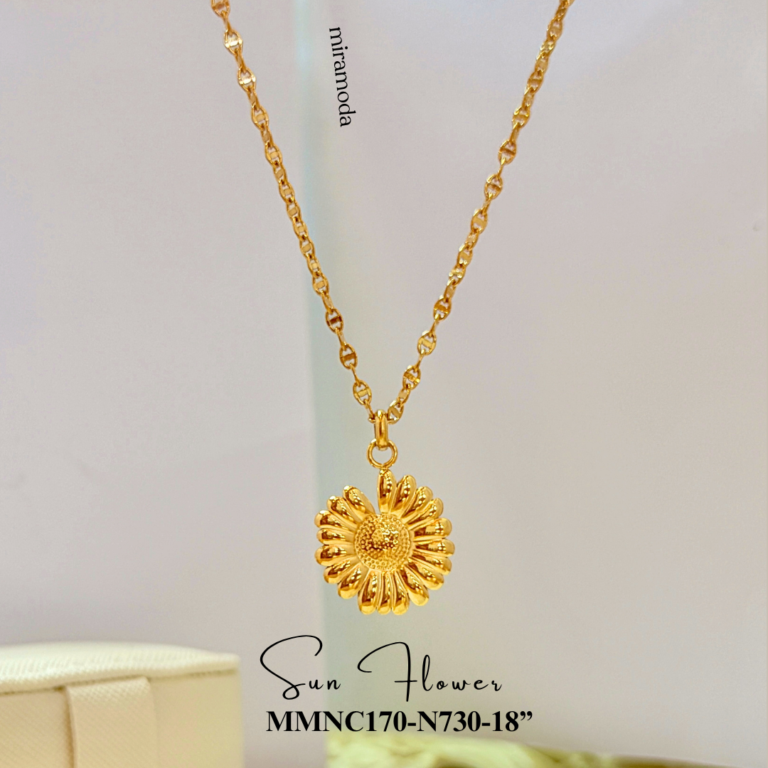 N730 Sunflower Pendant Necklace