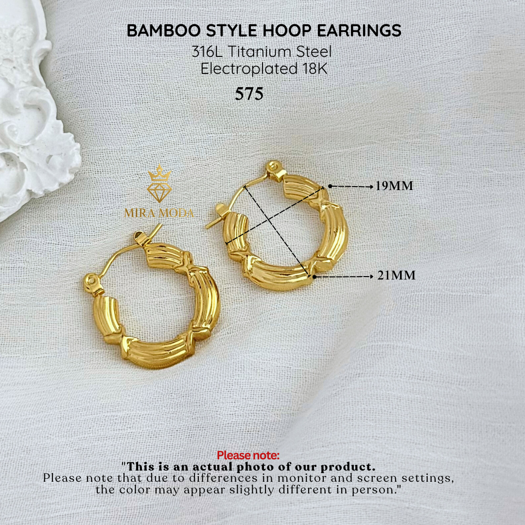 575-Vintage Bamboo Style Chunky Earrings | MIRA MODA
