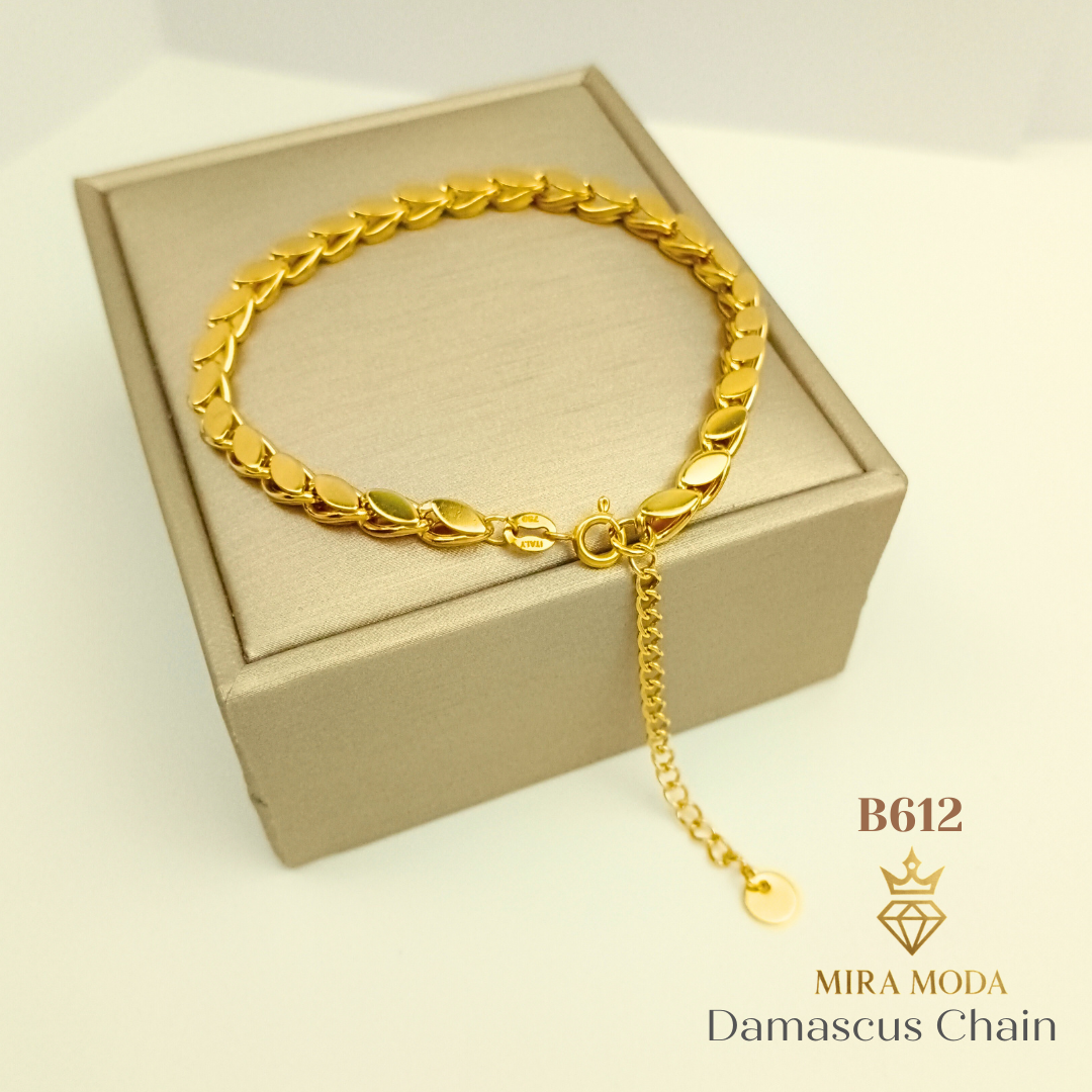 B612 Damascus 5mm Chain Italy Gold Plated Bracelet Elegant & Affordable Jewelry