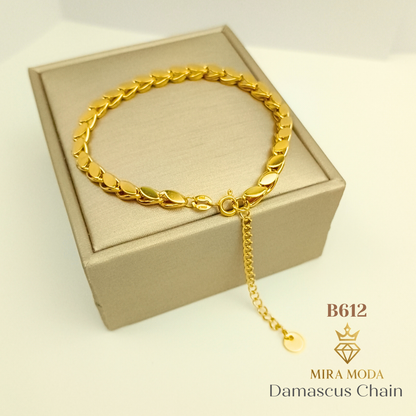 B612 Damascus 5mm Chain Italy Gold Plated Bracelet Elegant & Affordable Jewelry