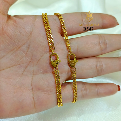 B547 HEART LOCK Japan Cut Daily Gold Plated Bracelet SOLD SEPARATELY Tarnish Resistant Hypoallergenic Not Pawnable | MIRA MODA