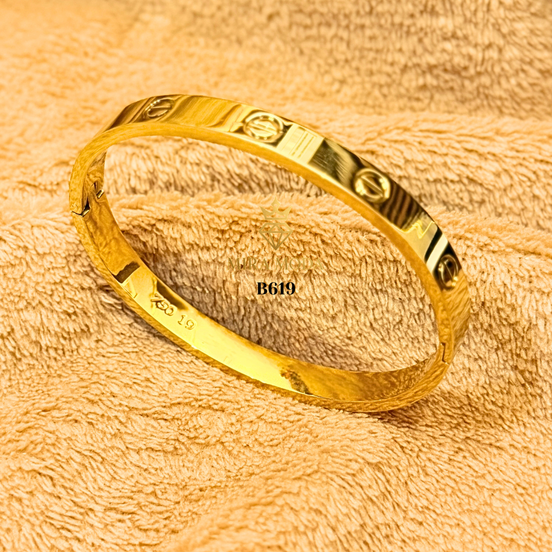 B619 Trendy Clip Love Bangle 6mm | MIRA MODA