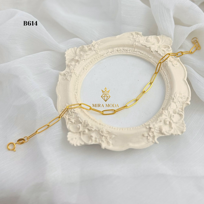 B614 Paper Clip Link  Bracelet | MIRA MODA