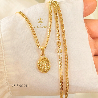 N713 -Miraculous Medal Necklace Mama Mary Religious Pendant Tarnish Resistant Hypoallergenic n215 | MIRA MODA