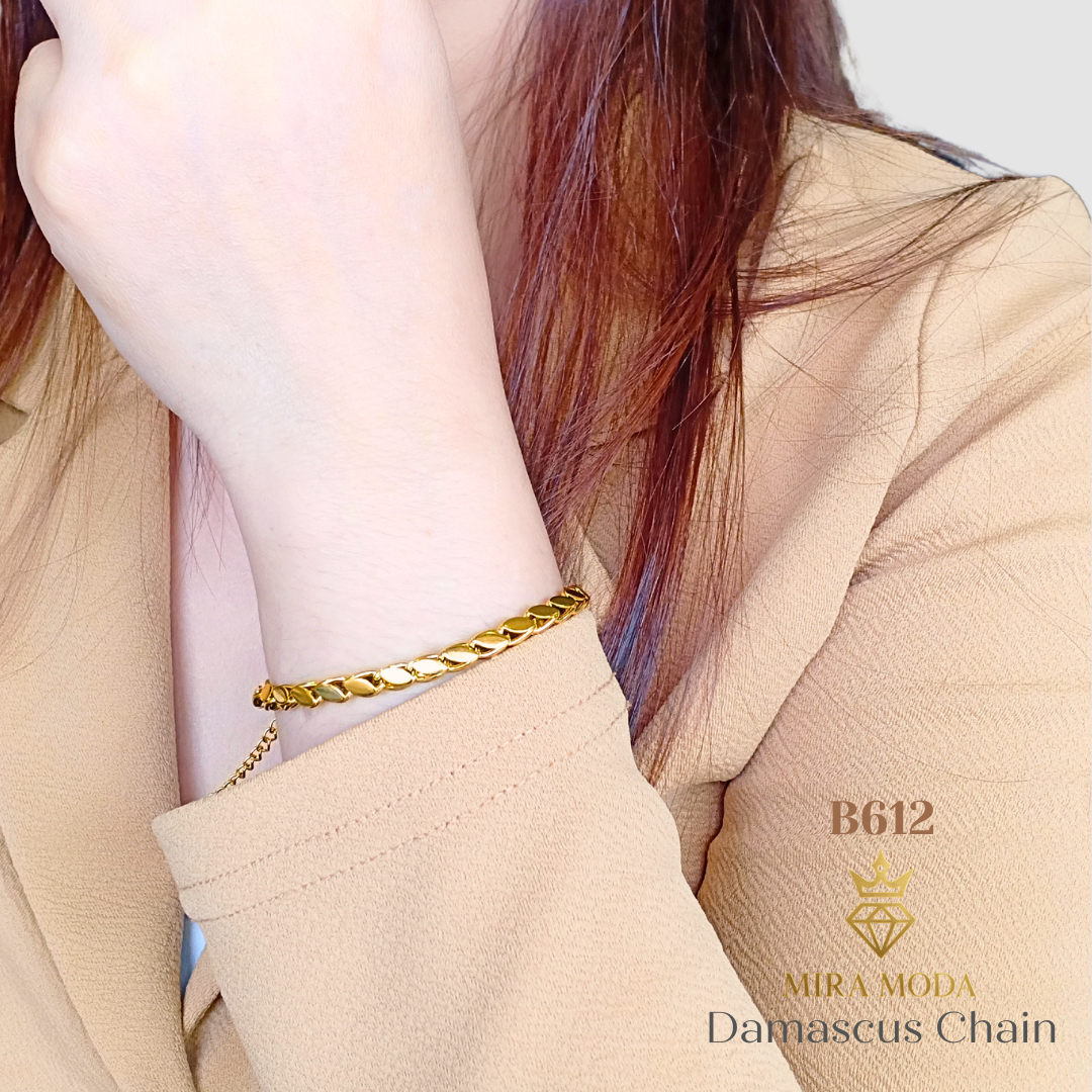 B612 Damascus 5mm Chain Italy Gold Plated Bracelet Elegant & Affordable Jewelry