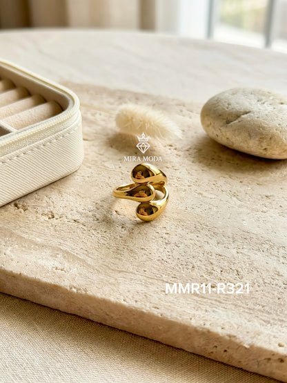 R321 Triple Tear Drop Adjustable Ring