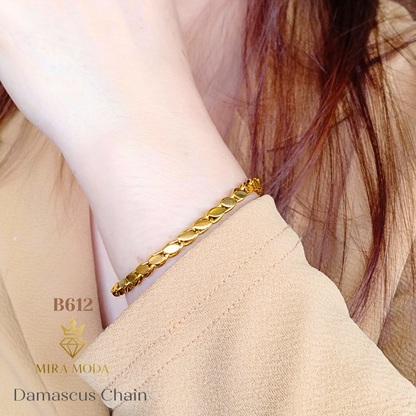 B612 Damascus 5mm Chain Italy Gold Plated Bracelet Elegant & Affordable Jewelry