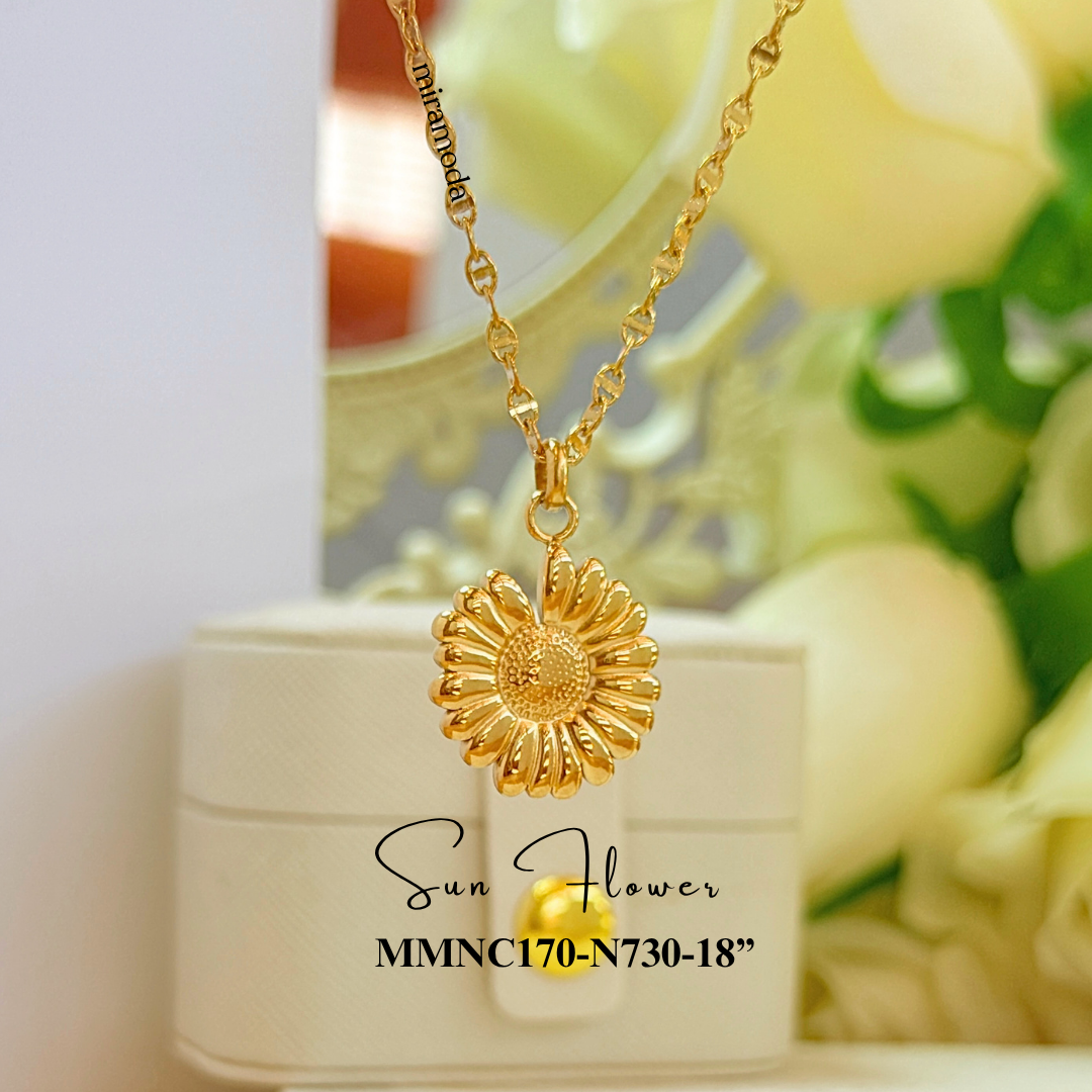 N730 Sunflower Pendant Necklace