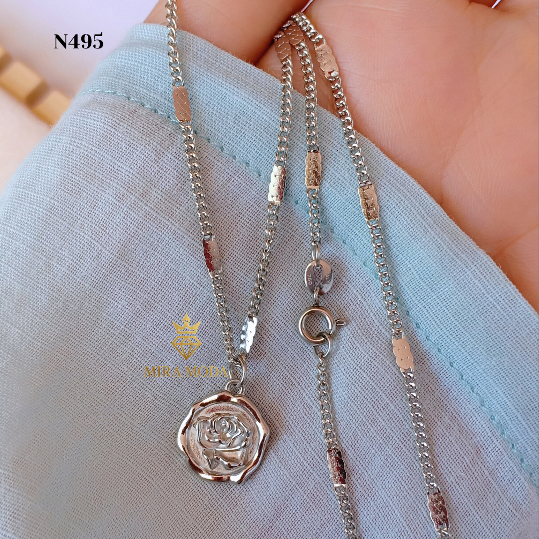 N495 Rose Pendant Necklace Hypoallergenic Tarnish Resistant Water Safe | MIRA MODA