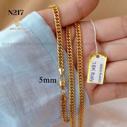 N217 Japan Cut Style Chain Italy Gold Plated Tarnish Resistant Hypoallergenic Daily Wear | MIRA MODA