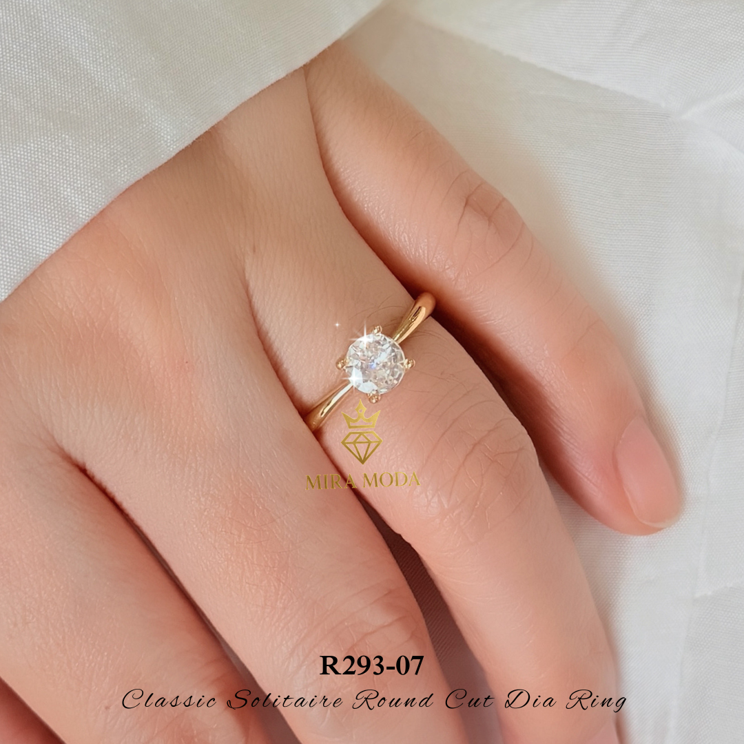 [MIRA MODA] R293 Classic Round Cut Dia Solitaire Engagement Ring