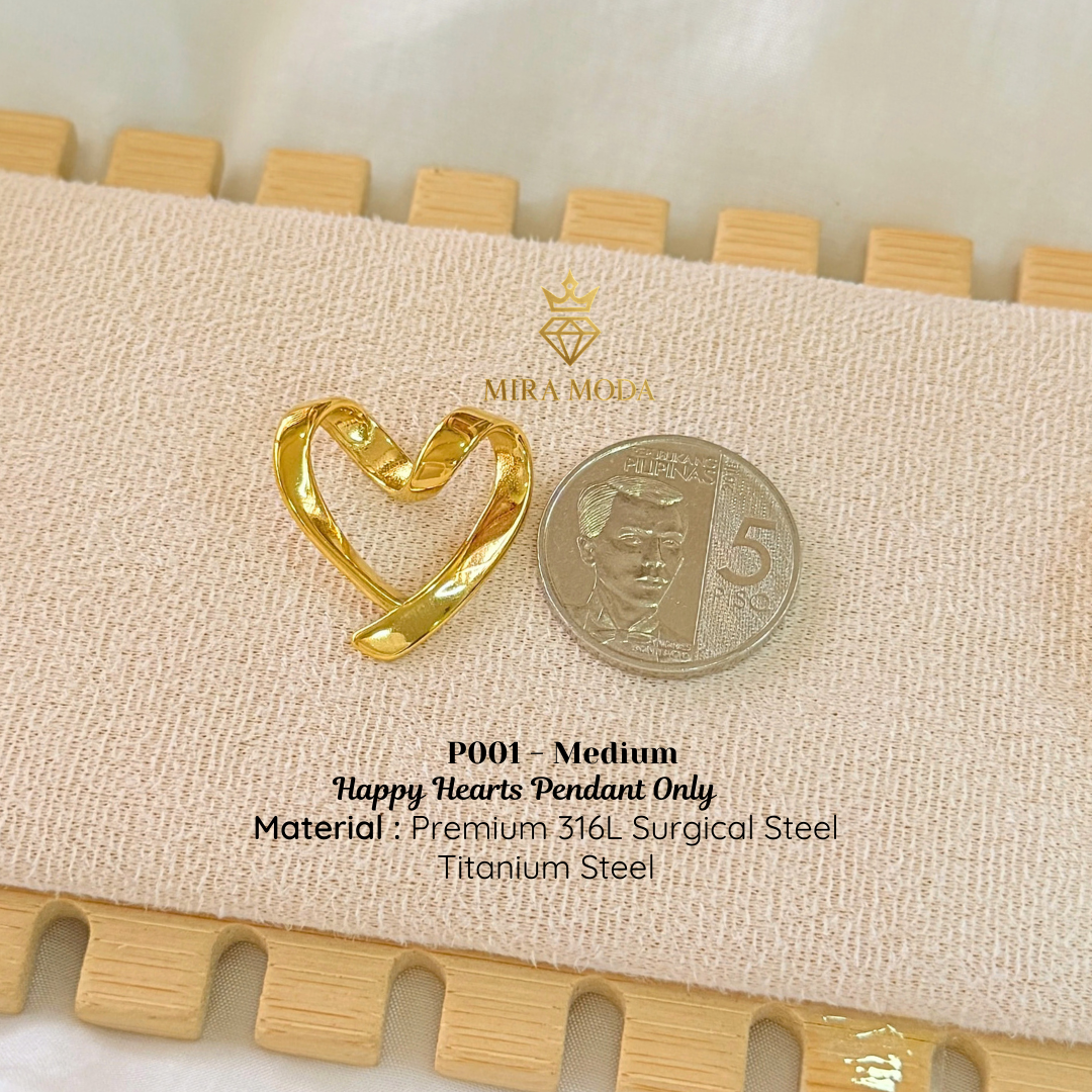 [MIRA MODA] P001 Happy Open Heart Pendant Only