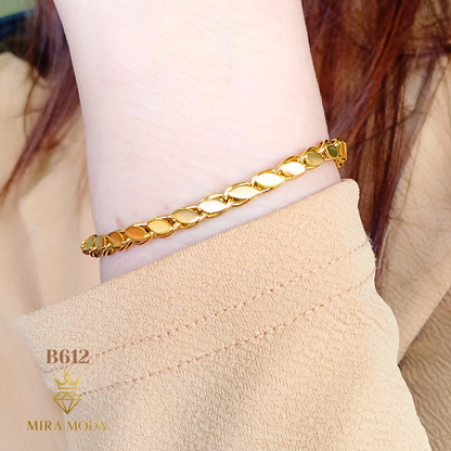 B612 Damascus 5mm Chain Italy Gold Plated Bracelet Elegant & Affordable Jewelry