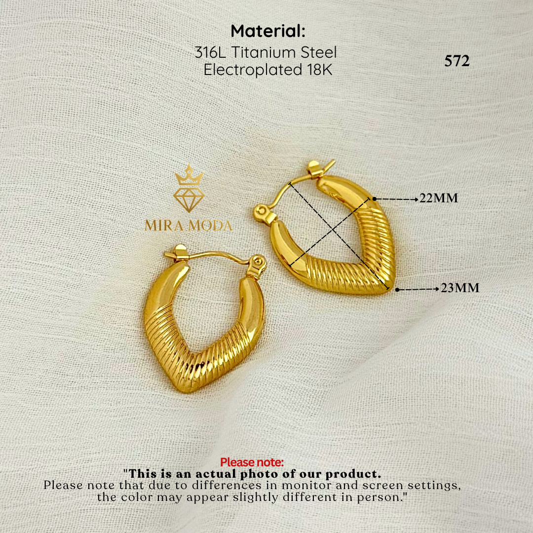 572-Gold Vintage-Style Hoop Earrings  | MIRA MODA