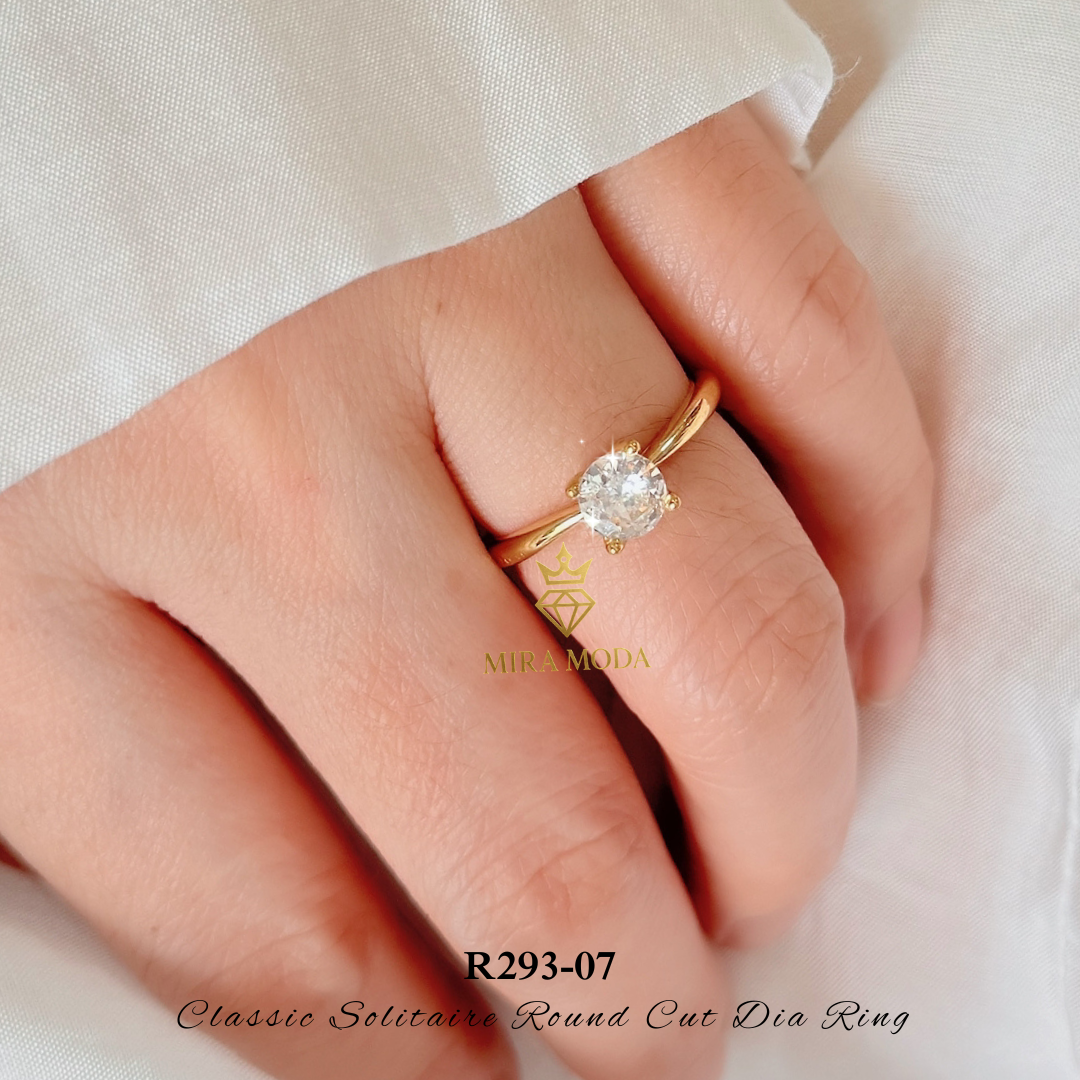 [MIRA MODA] R293 Classic Round Cut Dia Solitaire Engagement Ring